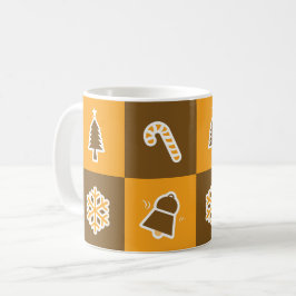 Festiv rutnätmönster för högtider kaffemugg