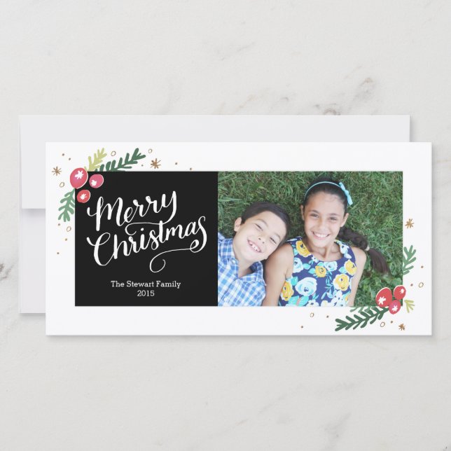 Festiv samling av lövverk julkort (Framsida)