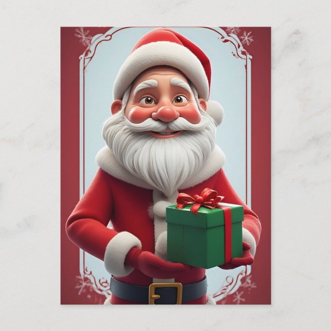 🎄 Festiv Santa Present Ögonblick ❄️ Vinter Jul Vykort (Framsida)