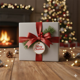 Festiv Silverglans Julpresent Presentpapper