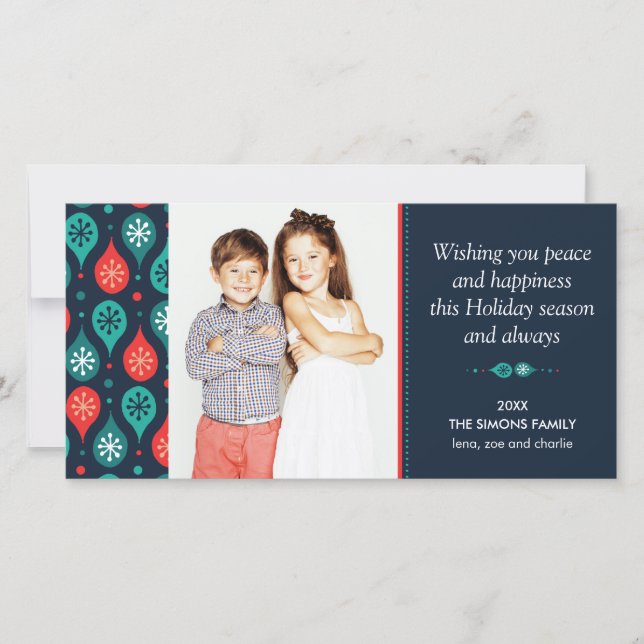 Festiv Skandinavisk Folkkonst Jul Foto Kort (Framsida)