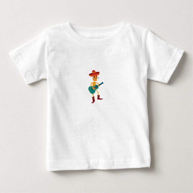 Festiv skelett gitarrspelare t shirt (Framsida)