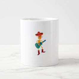 Festiv skelettgitarrspelare jumbo mugg