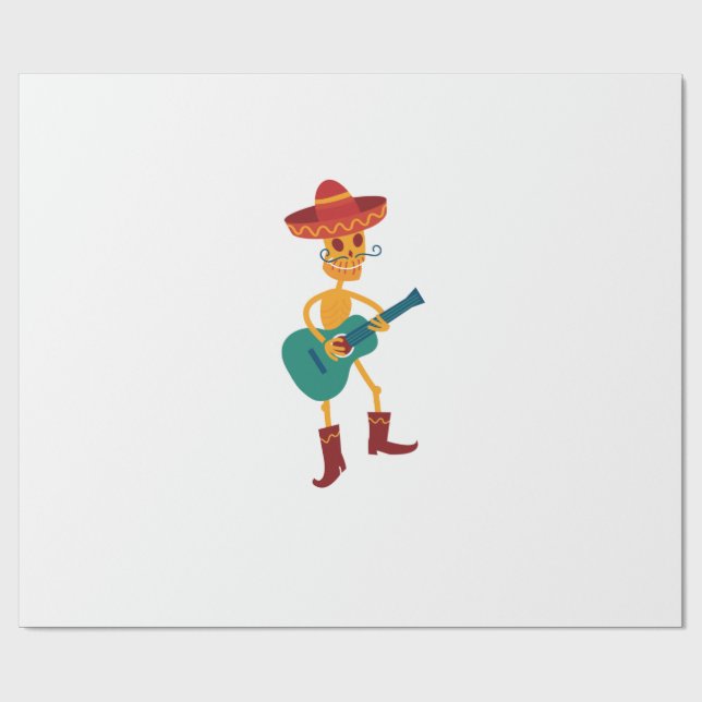 Festiv skelettgitarrspelare presentpapper (Platt)