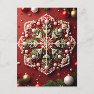 ❄️ Festiv snöflingaornament Glöd 🎄 Elegant Vykort