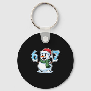 Festiv Snöman Jul Vinter Glädje 67 Nummer Nyckelring