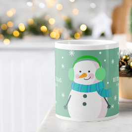 Festiv Snöman Snöflinga God Jul Nytt År Jumbo Mugg