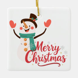 Festiv Snömannen God Jul Lävbalm Julgransprydnad Keramik