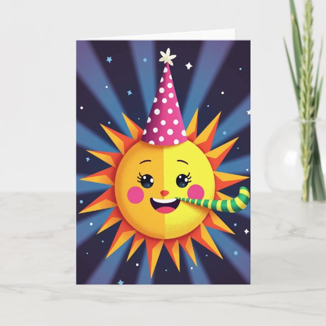 Festiv Sol Födelsedags Kort (Framsida)