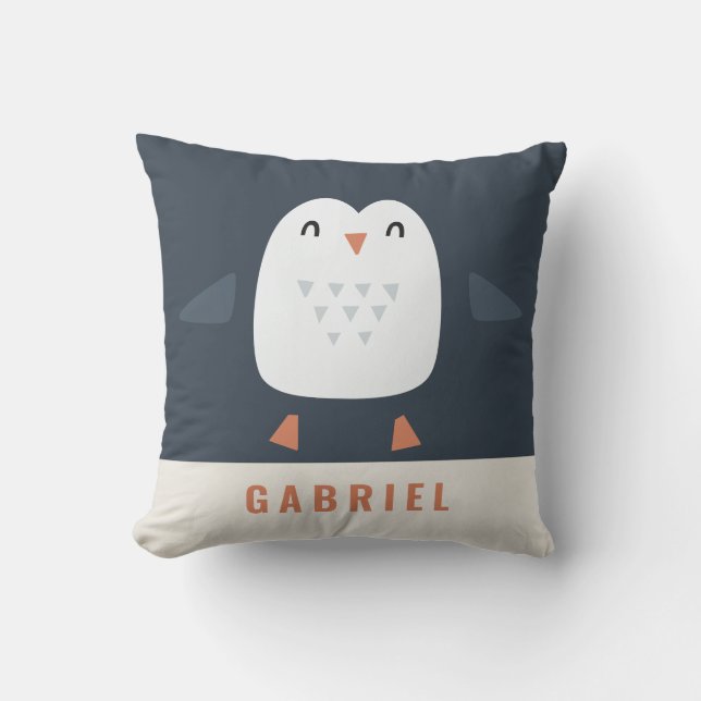 Festiv, söt penguin personlig barnens kudde (Framsida)