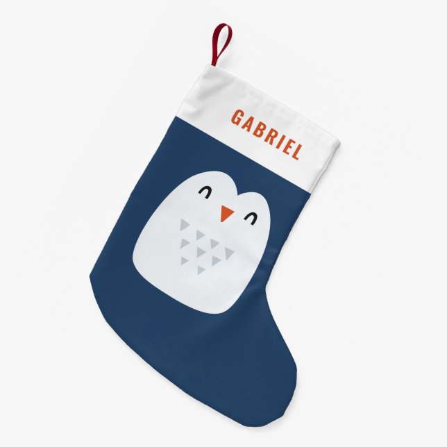 Festiv, söt penguin personlig barnens liten julstrumpa (Framsidan (Hängande))