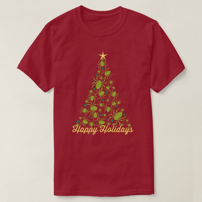 Festiv spindel julgran t shirt (Design framsida)