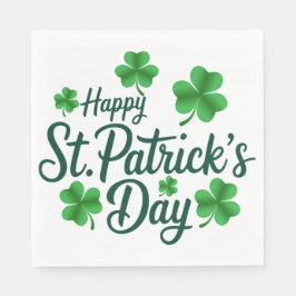 Festiv St. Patrick's Day med Shamrock-kant Pappersservett