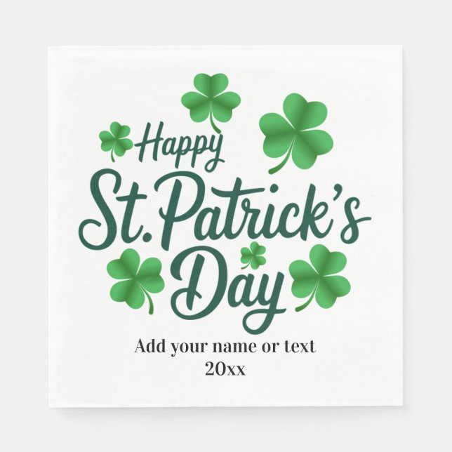 Festiv St. Patrick's Day med Shamrock-kant Pappersservett (Framsidan)