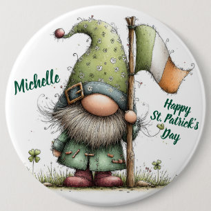 Festiv St. Patrick's Day Tomte Med Irländsk Flagga Knapp