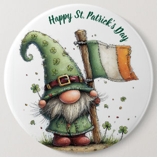 Festiv St. Patrick's Day Tomte Med Irländsk Flagga Knapp