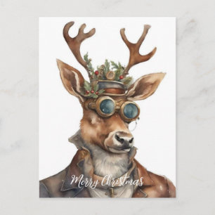 Festiv steampunk-julren vykort