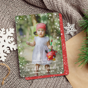 Festiv Stjärnram Jul Holiday Fotokort Julkort