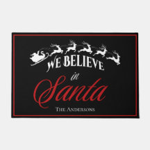 Festiv Svart med röd julgran vi tror på tomte