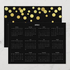 Festiv svart vit guld höst helgdagskalender julkort