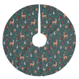 Festiv träskjulsvän Dark Green Trädskört Julgransmatta Borstad Polyester