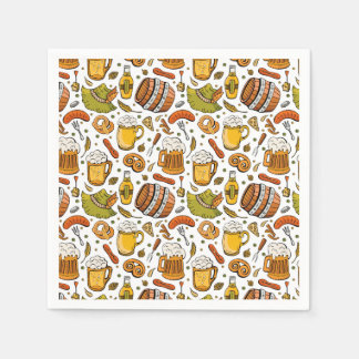 Festiv tysk Oktoberfest-öl och korvar Pappersservett