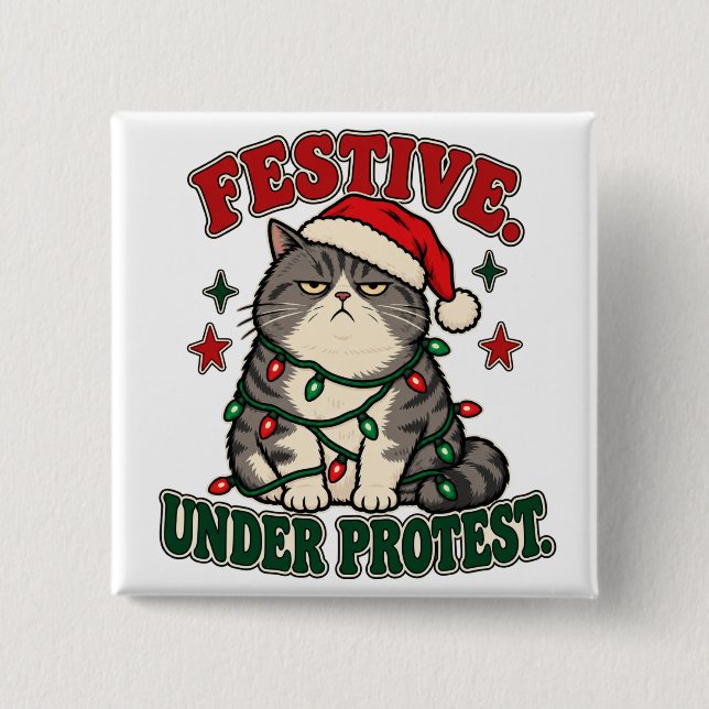 Festiv under protest rolig juldesign knapp (Framsida)