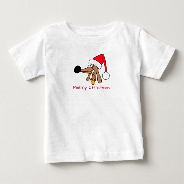 Festiv valp till julen t shirt (Framsida)