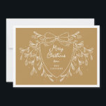 Festiv vapensköld med mistletofoto guld jul julkort<br><div class="desc">Skicka varmt helgdag till din familj och dina vänner och upplev glädje över helgdag med det här julhälsningskortet i elegant som innehåller en formgivning av en vit konst som ger en modern och snyggt vapensköld. Den festliga gyllene bakgrunden lägger till ett trendig och en glatt beröring, medan vapenskölden för anpassadet...</div>