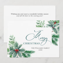 Festiv Vattenfärg Julbär Julhälsning