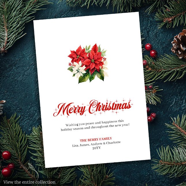 Festiv vattenfärg julbukett gratulationskort julkort (Festive Watercolor Christmas Bouquet Greeting Card

)