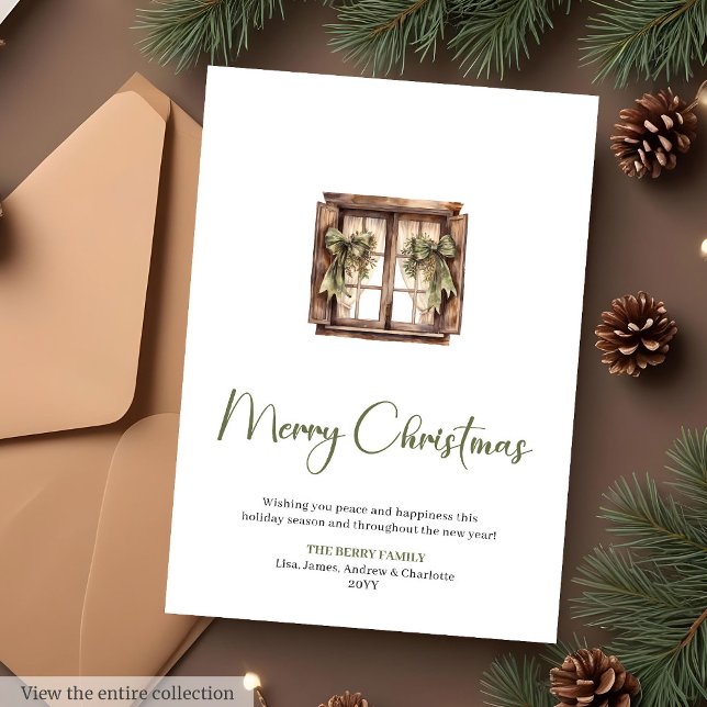 Festiv Vattenfärg Redigerbar Julhälsning  Julkort (Festive Watercolor Editable Christmas Greeting Card

)