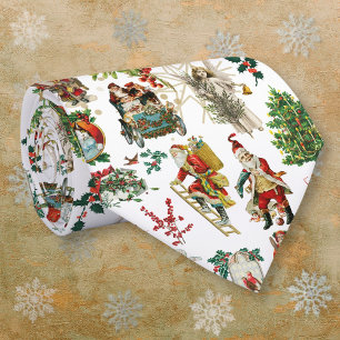 Festiv Vintage Retro Julglädje Slips