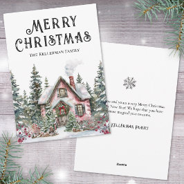 Festiv Vinter Akvarell God Jul Julkort