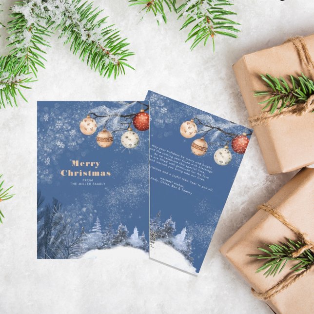 Festiv vinter | Snöig jul Julkort (Skapare uppladdad)