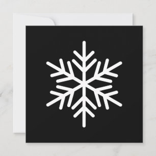 Festiv vit nordisk snöflinga på modern svart julkort