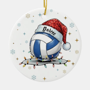 Festiv volleyboll Holiday Design med snöflingor Julgransprydnad Keramik