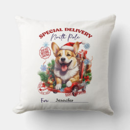 Festiv Whimsical Corgi Jul Kastrullkudde Kudde