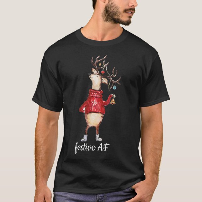 FESTIVA AF-REINDEER MED ANTLER-ORNADER T SHIRT (Framsida)