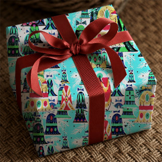 Festiva Akva Retro Julklockor Presentpapper