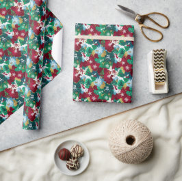 Festiva akvarell jul siluetter presentpapper