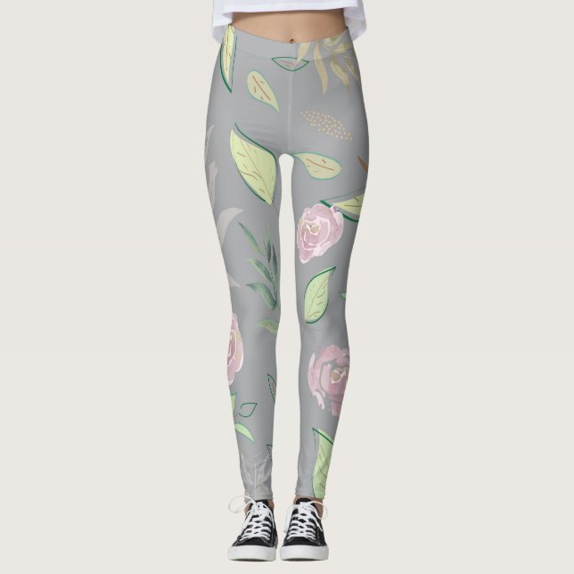 Festiva akvarellblommor 2 leggings (Framsida)