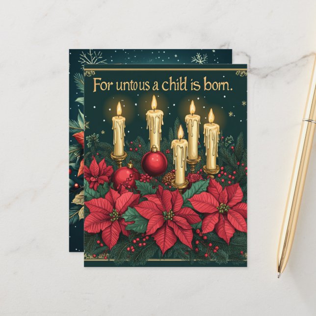 Festiva Blommiga Ljus Bibelvers Scrapbookpapper (Fram/Back In Situ)