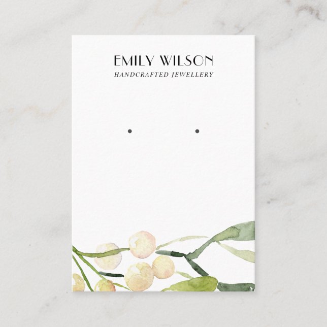 FESTIVA CHRISTMAS SNÖ BERRY STUDERAD ÖKAD VISNING VISITKORT (Framsida)