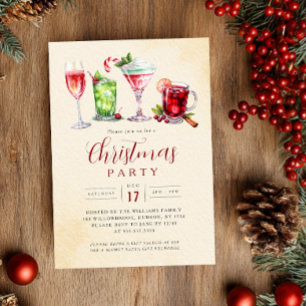 Festiva drycker Charming julfest   Inbjudningar
