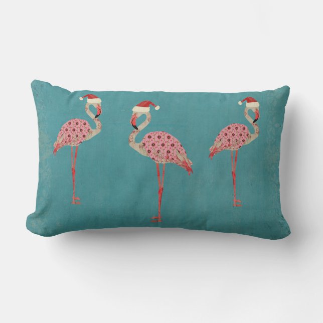 Festiva flamingos ländryggskudde lumbarkudde (Framsida)