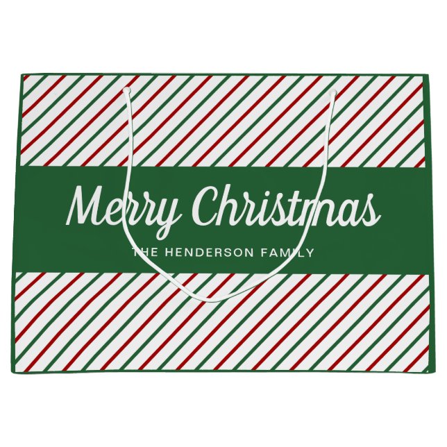 Festiva gröna ränder God Jul (Framsidan)