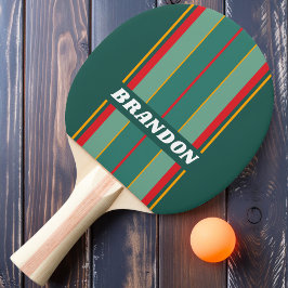 Festiva gröna tavla ränder med namn pingisracket