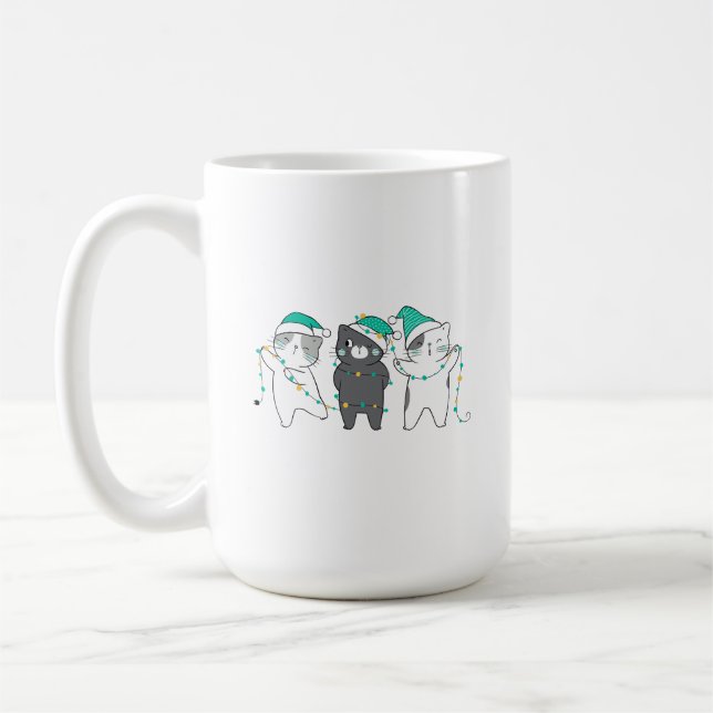 festiva hattar, julbelysning kaffemugg (Vänster)