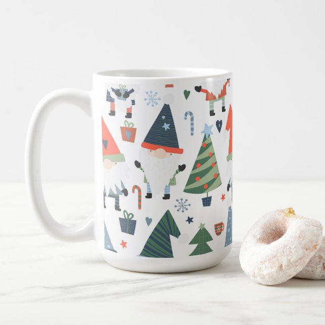 Festiva julgnomar Träd Godisbitar  Kaffemugg (Med munk)